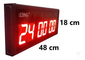 Cronômetro Digital Relógio De Parede Led Academia 48x18x4 Cm - Lelong