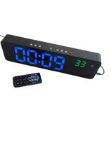 Cronômetro e Relógio led controle remoto-azul