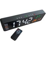 Cronômetro e Relógio led controle remoto-branco