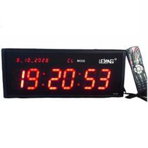 Cronômetro Relógio de Parede Digital Led 48x18cm Timer Academia - Lelong