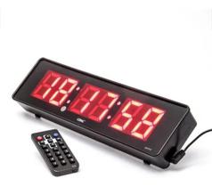 Cronometro Relógio LED Digital Parede Mesa Com Controle 2113 - LELONG