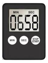 Cronômetro Timer Tempo Digital Imã Preto Alarme Cozinha Academia Cronômetro Timer Tempo Digital Imã Preto Alarme Cozinha Academia
