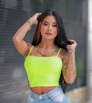 Crooped Verde Lima Reto Feminino Alcinha Moda Estilo Faixa Crooped Verde Lima Reto Feminino Alcinha Moda Estilo Faixa