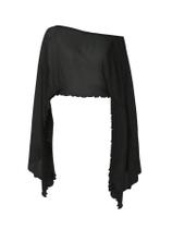 Crop Top BEAUDRM Sheer Y2k Poncho Shrug Feminino Preto Crop Top BEAUDRM Sheer Y2k Poncho Shrug Feminino Preto