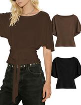 Crop Top Bell Princess Summer para mulheres marrom/preto tamanho XS