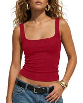 Crop Top Cioatin Feminino Sexy Shimmer, gola quadrada, festa do Y2K