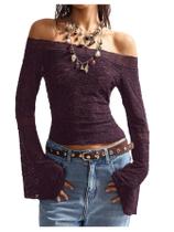 Crop Top RoseSeek feminino, boho, gótico, renda roxa, tamanho L Crop Top RoseSeek feminino, boho, gótico, renda roxa, tamanho L