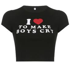 Crop Top Woxlica I Love to Make Boys Cry for Women Black M Crop Top Woxlica I Love to Make Boys Cry for Women Black M
