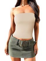 Crop Tube Tops Imily Bela, damasco feminino sem alças de verão