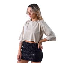 Croped Camiseta T-shirt Algodão Liso Croped Camiseta T-shirt Algodão Liso