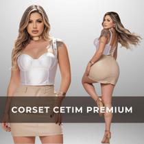 Croped Corset Feminino Top Camisa Feminina Cropped Corselet Tamanho Único Ajustavel Cetim Roupa de Balada Noite