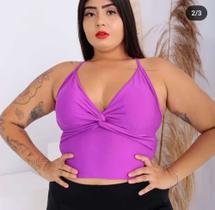 Croped plus size feminino, roxo. Croped plus size feminino, roxo.
