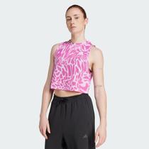 Cropped Adidas AOP Essentials Feminino Rosa