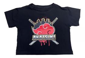 Cropped Akatsuki Naruto Itachi Baby Look Blusinha Feminina SF422 RCH