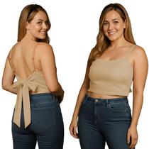 Cropped Alça Regulável com Bojo e Amarração Plus Size