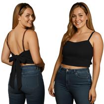 Cropped Alça Regulável com Bojo e Amarração Plus Size