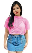Cropped Alcinha + Blusinha Arrastão Feminino