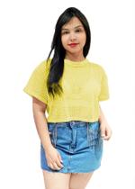 Cropped Alcinha + Blusinha Arrastão Feminino