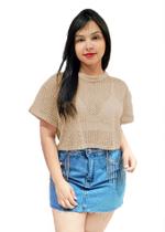 Cropped Alcinha + Blusinha Arrastão Feminino