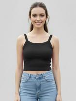 Cropped Alcinha Feminina Regata Canelada Com Bojo 9172
