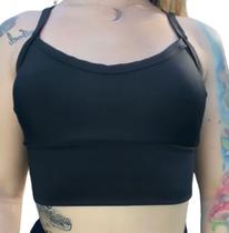 cropped alcinha top blusa academia com bojo fitness preto cropped alcinha top blusa academia com bojo fitness preto