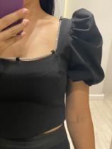 Cropped Alfaiataria cordão strass Cropped Alfaiataria cordão strass
