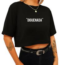 Cropped Algodão Curto Feminino Estampado Diguenada 232 Blusinha Curta T-shirt Tecido Premium Macio