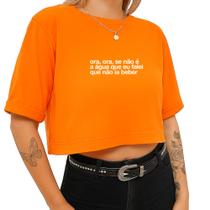 Cropped Algodão Curto Feminino Estampado Ora Ora Se Não É Água 241 T-shirt Curta Blusinha Manga 3/4 Cropped Algodão Curto Feminino Estampado Ora Ora Se Não É Água 241 T-shirt Curta Blusinha Manga 3/4