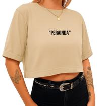 Cropped Algodão Curto Feminino Estampado Perainda 236 T-shirt Blusinha Tecido Premium Confortável