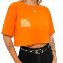 Cropped Algodão Curto Feminino Estampado Pessoas Boas Estão Em Extinção 237 T-shirt Meme Engraçado Cropped Algodão Curto Feminino Estampado Pessoas Boas Estão Em Extinção 237 T-shirt Meme Engraçado
