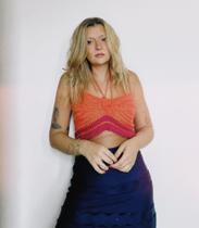 Cropped Aline rosa e laranja