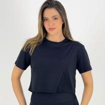 Cropped Alto Giro Dry Manga Curta Gola Redonda Feminino