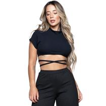 Cropped Amarração WLS Modas Cruzado Transpassado Moda Gringa