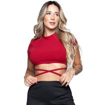 Cropped Amarração WLS Modas Cruzado Transpassado Moda Gringa