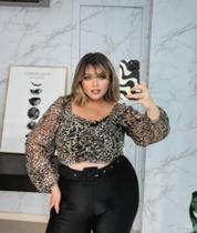 Cropped Animal Print em Tule Cropped Animal Print em Tule