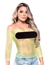 Cropped Arrastão Strass Manga Longa Blusinha com Brilhos Cropped Arrastão Strass Manga Longa Blusinha com Brilhos