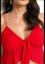 cropped ava rara chiffon tamnho M cor vermelho cropped ava rara chiffon tamnho M cor vermelho