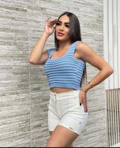 Cropped azul poder da moda Cropped azul poder da moda