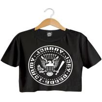 Cropped Bandas de Rock Ramones, Rolling stones, ACDC, Metallica, Nirvana, Pink Floyd