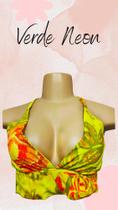 Cropped Barabara Verde Neon - Cropped decotado com alça regulável