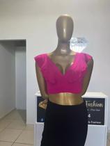 Cropped Barbie Ajustável Rosa/Pink Blusa feminina Barbie Pronta Entrega Veste 36 até 40