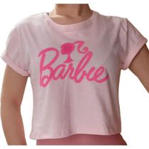 Cropped Barbie Camiseta Tshirt Tendência Rosa Moda Blogueira