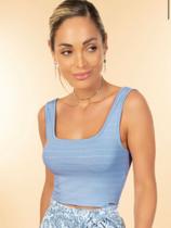 Cropped básico azul bebê tamanho G