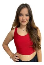 Cropped Basico Feminino Alça Grossa Regata Sem Bojo