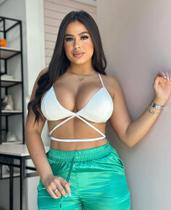 Cropped biquíni com amarração Cropped biquíni com amarração