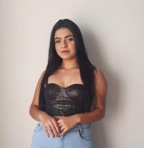 Cropped Black Ink Lurex