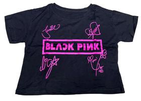 Cropped Black Pink BlackPink Baby Look Feminina KPOP SF446 RCH