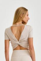 Cropped Blocksun Dry Torcido nas Costas Cajubrasil Off White Tamanho:MCor:Bege