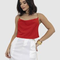 Cropped Blusa Feminina Alcinha Corrente Social Bata Verão