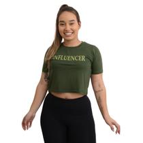 Cropped Blusa Feminina Estampado Camiseta Fitness Academia - FRV Moda Fitness